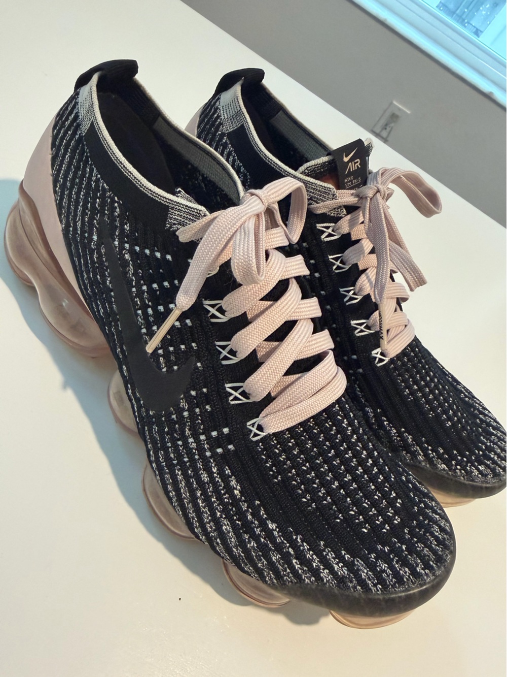 Nike Air VaporMax Flyknit 3 Black Barely Rose (CU4748-001) - Women's Size 9 US